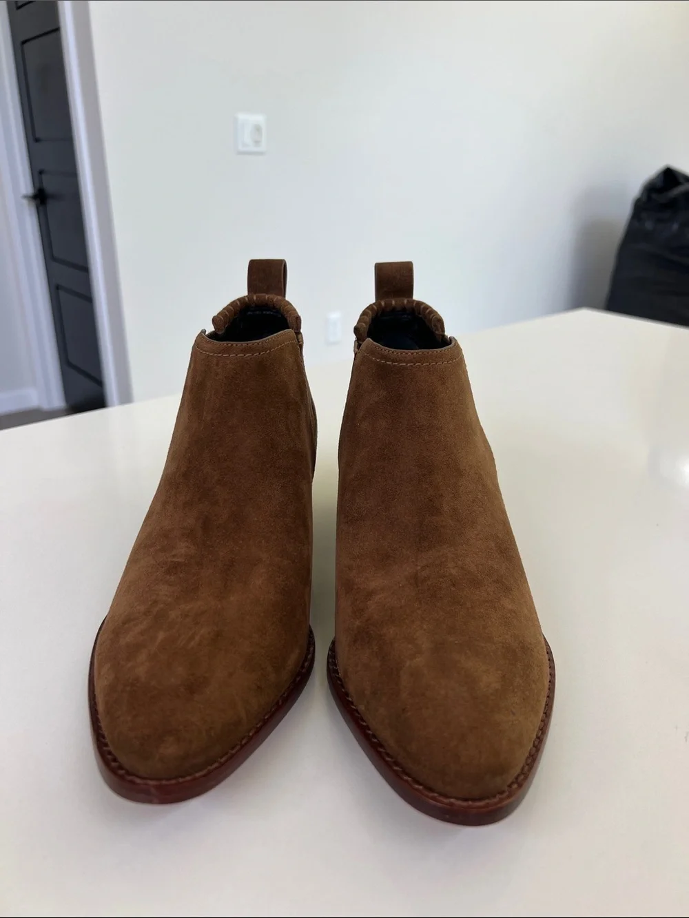 Alexander Wang kori brown suede ankle boots pointed toe booties cut out heels 37